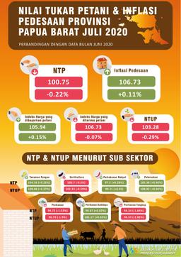 NTP Papua Barat Juli 2020 Sebesar 100,75 Persen