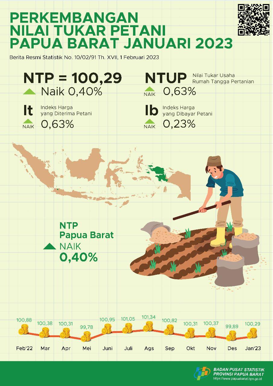 Perkembangan Nilai Tukar Petani  Provinsi Papua Barat Januari 2023