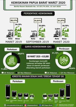 Gini Ratio Papua Barat Maret 2020 Sebesar 0,382.