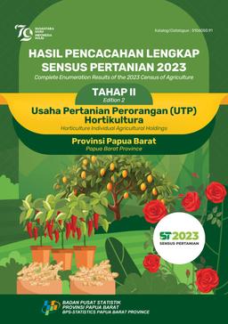 Complete Enumeration Results Of The 2023 Census Of Agriculture - Edition 2Horticulture Individual Agricultural Holdings Papua Baratprovince