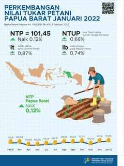 Perkembangan Nilai Tukar Petani Provinsi Papua Barat Januari 2022